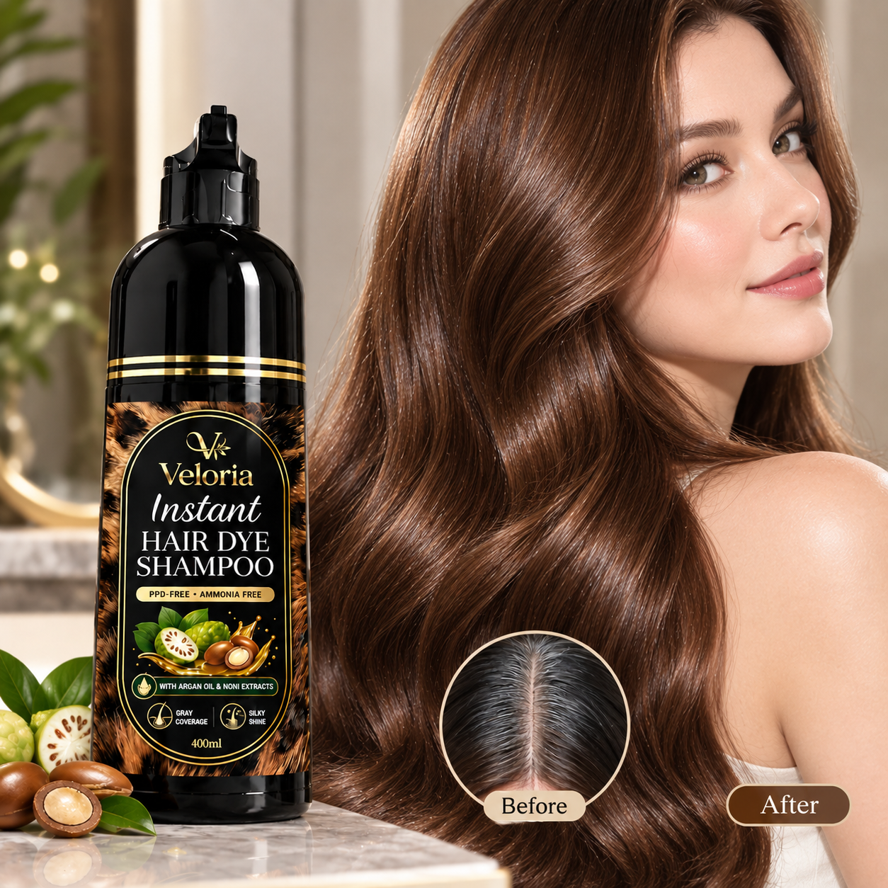 Instant Dye Shampoo Brown
